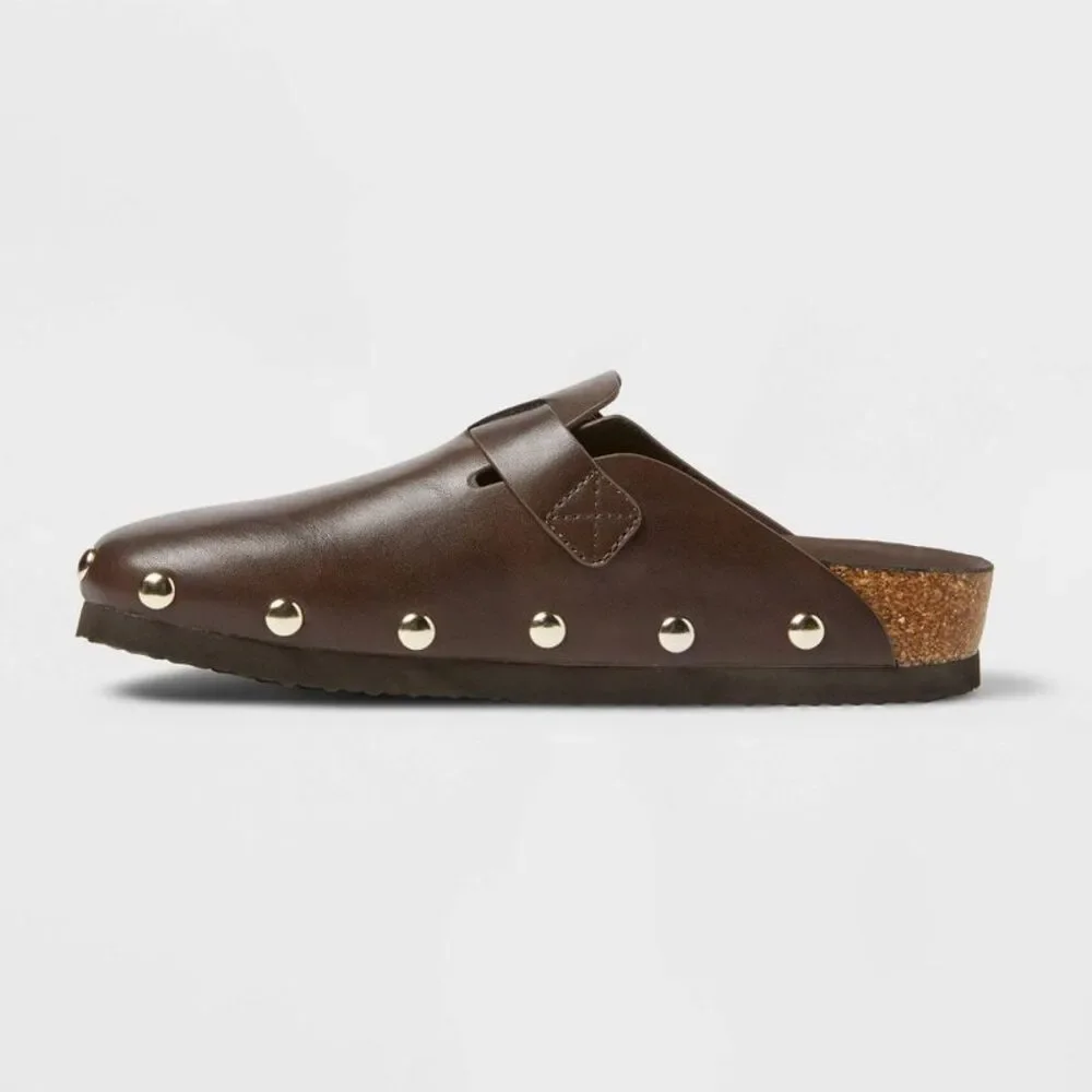 Universal Thread Brown Mules with Buckle - Picture 2 of 4